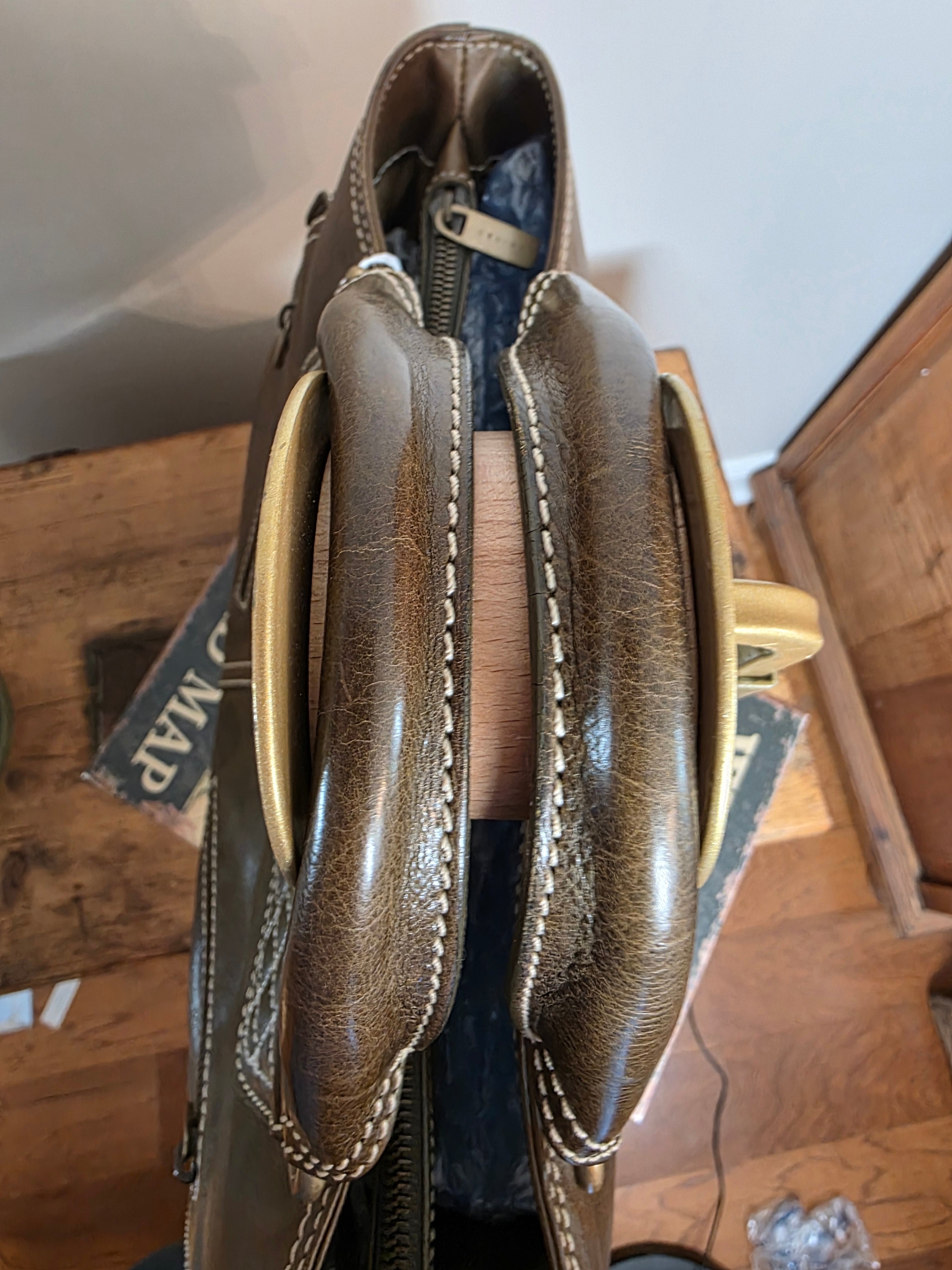 Celine Boogie Satchel (Olive-Green)