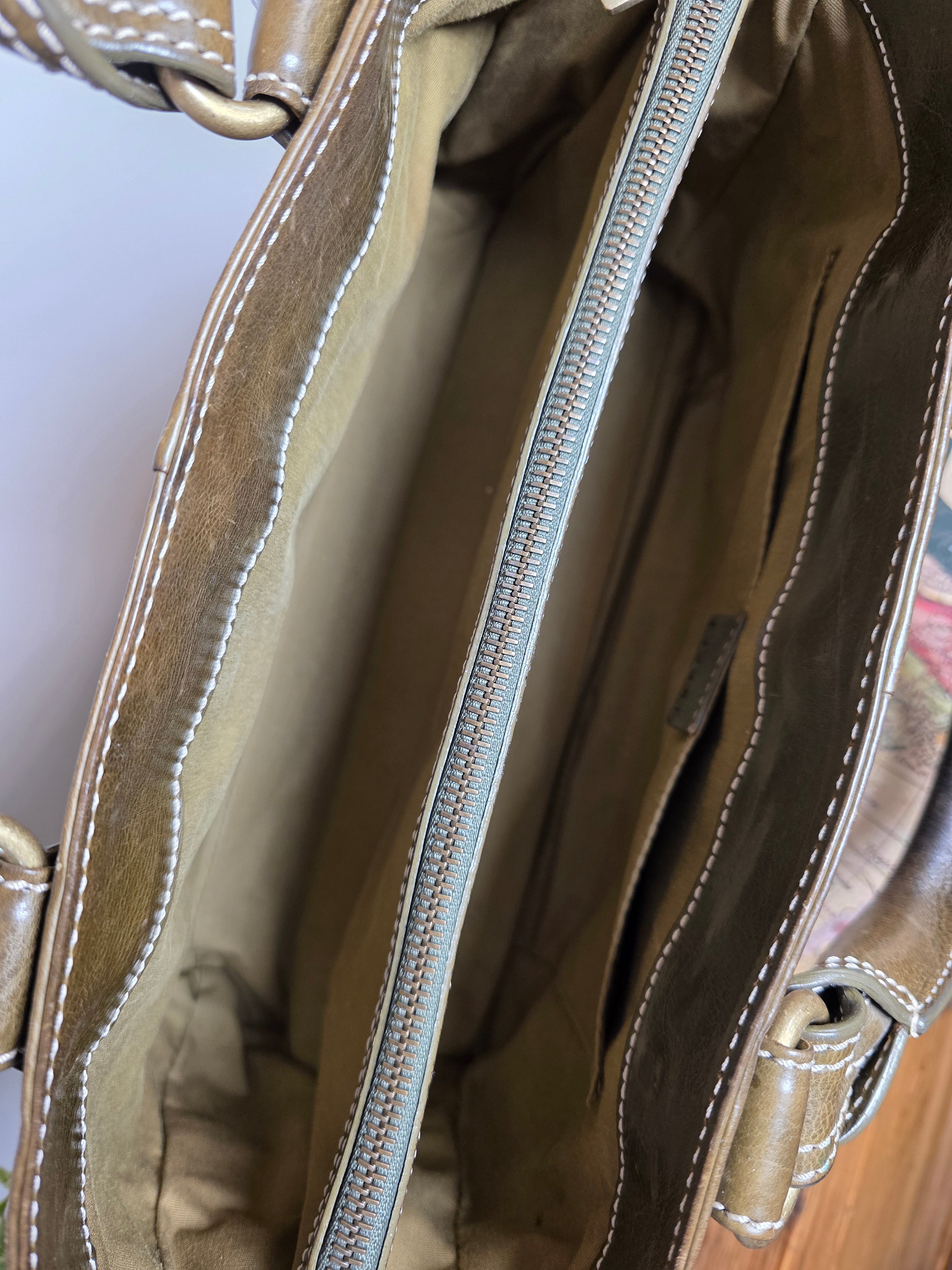 Celine Boogie Satchel (Olive-Green)