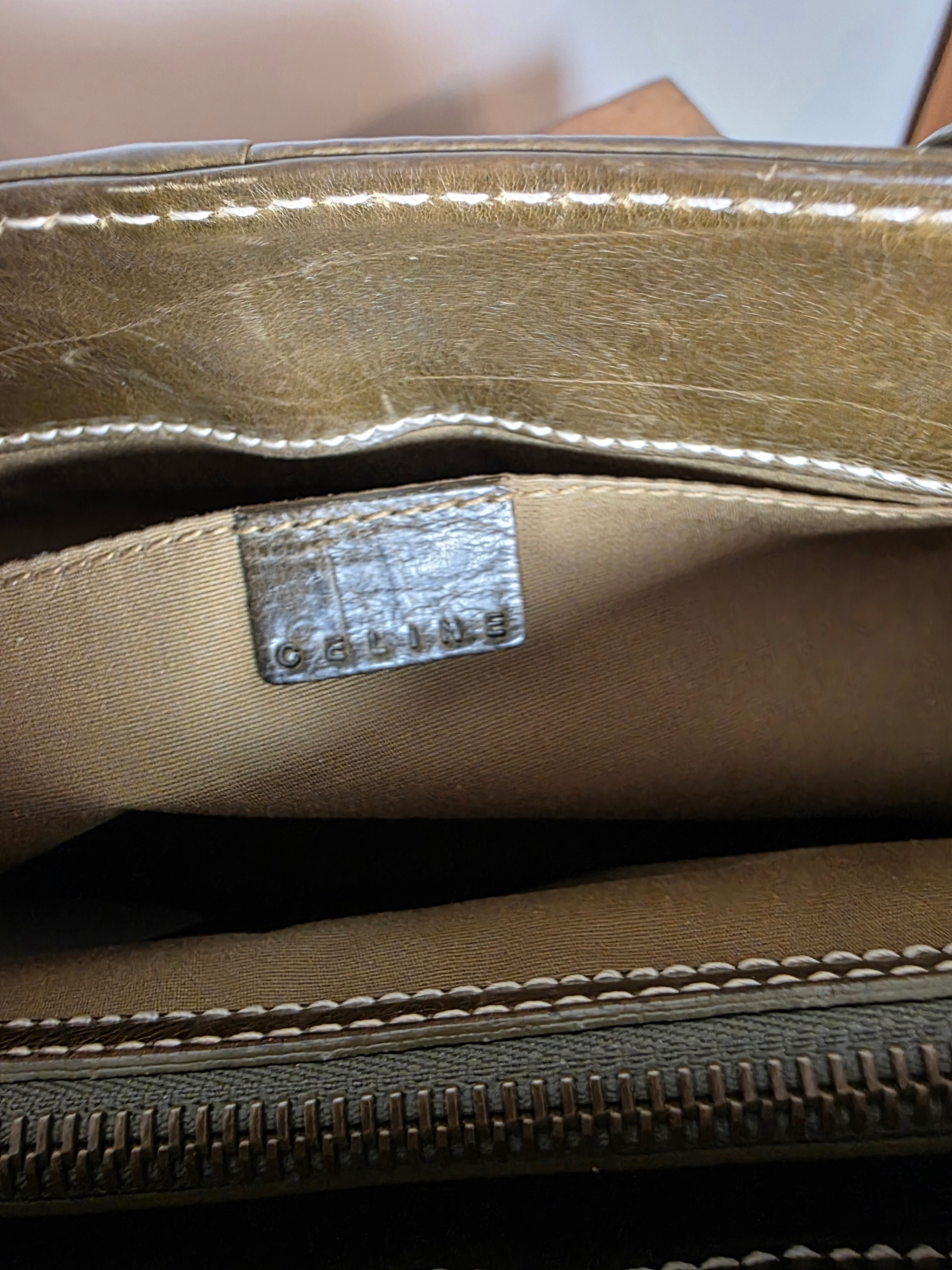 Celine Boogie Satchel (Olive-Green)