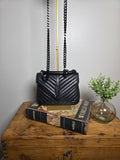 Saint Laurent Medium College Bag Black on Black