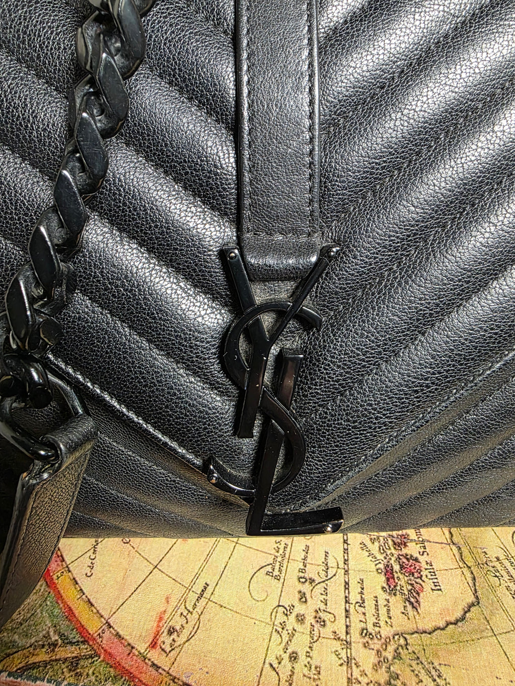 Saint Laurent Medium College Bag Black on Black