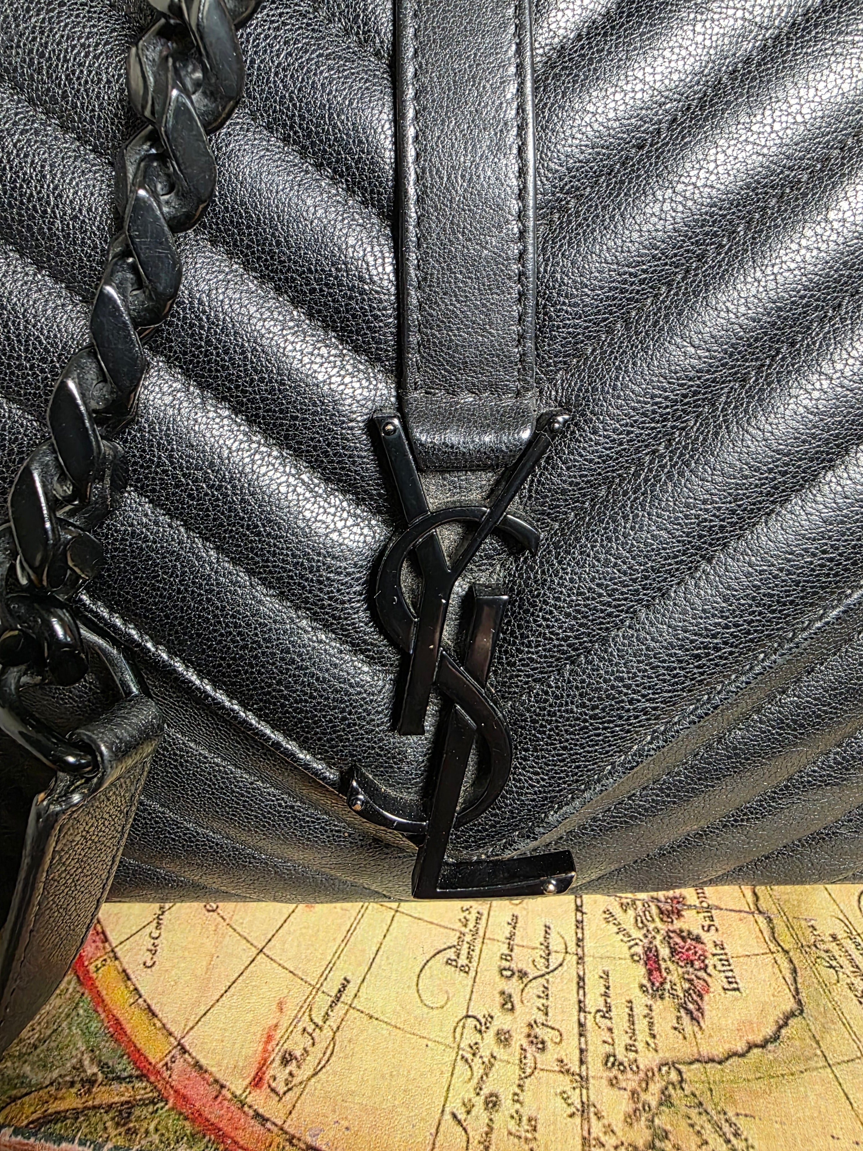 Saint Laurent Medium College Bag Black on Black