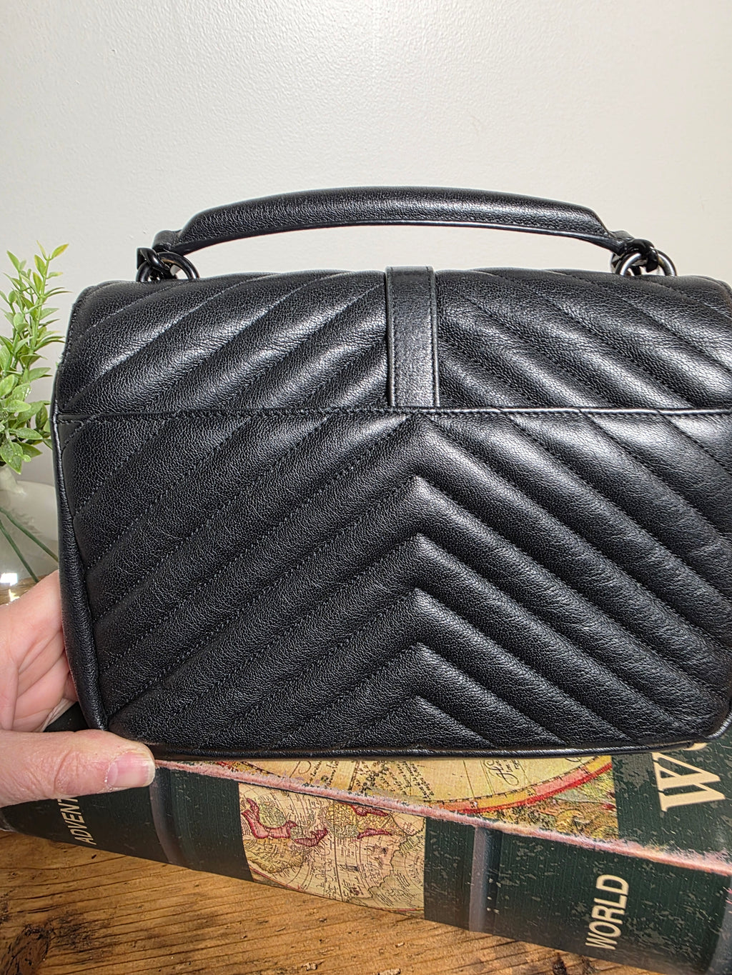 Saint Laurent Medium College Bag Black on Black
