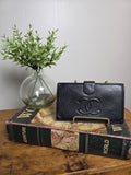 Chanel Vintage Kiss Lock Caviar Long Wallet