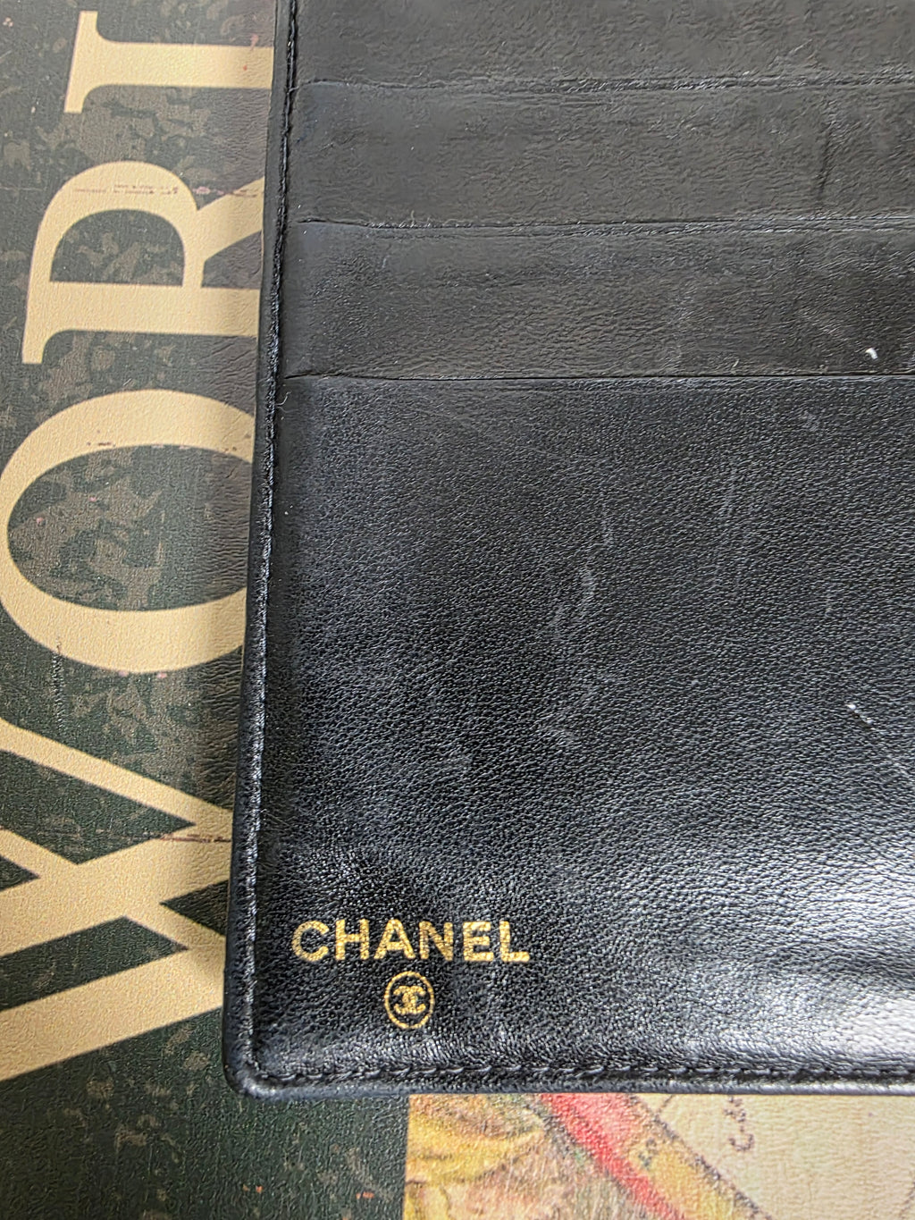 Chanel Vintage Kiss Lock Caviar Long Wallet