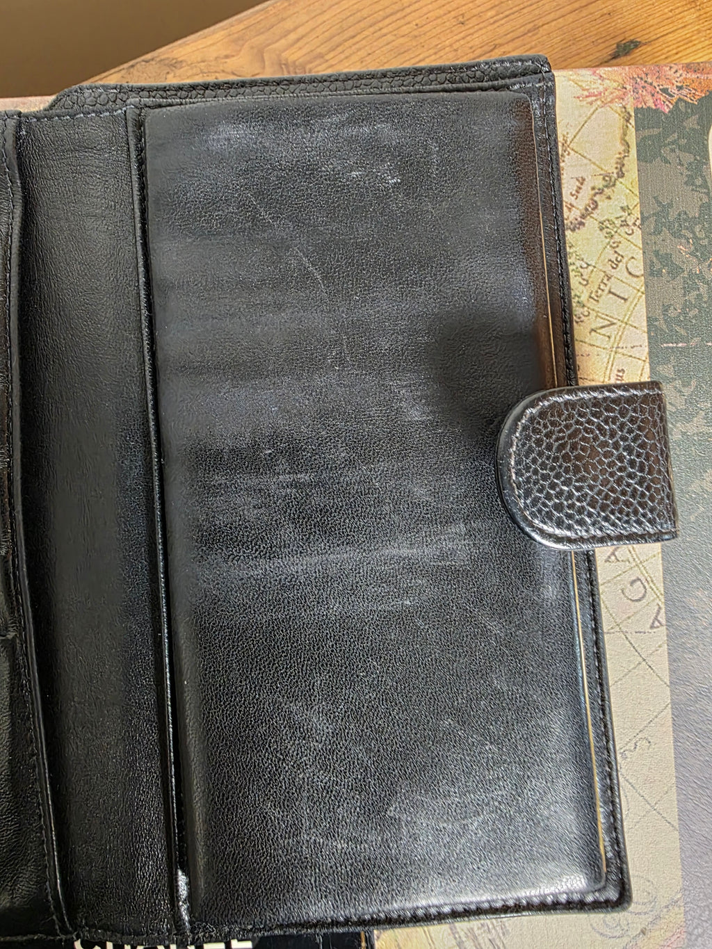 Chanel Vintage Kiss Lock Caviar Long Wallet