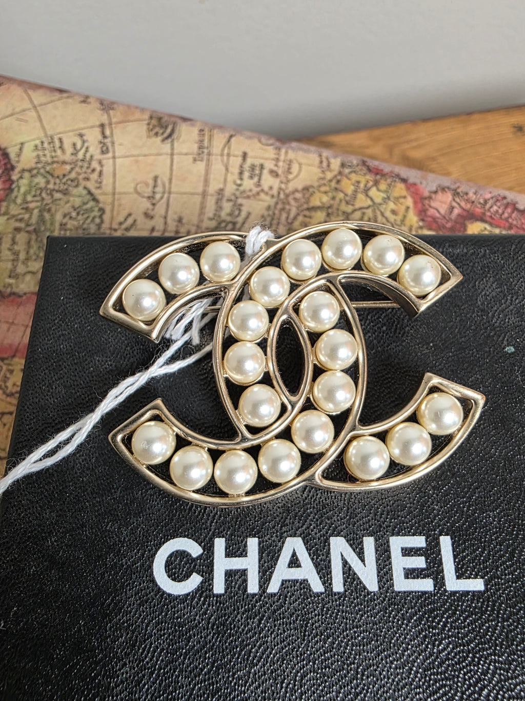 Chanel Pearl CC Brooch