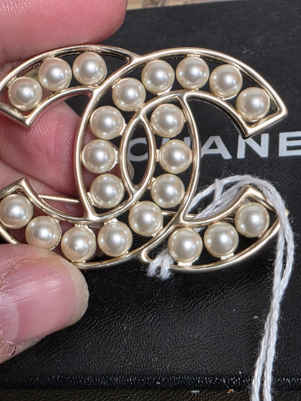 Chanel Pearl CC Brooch