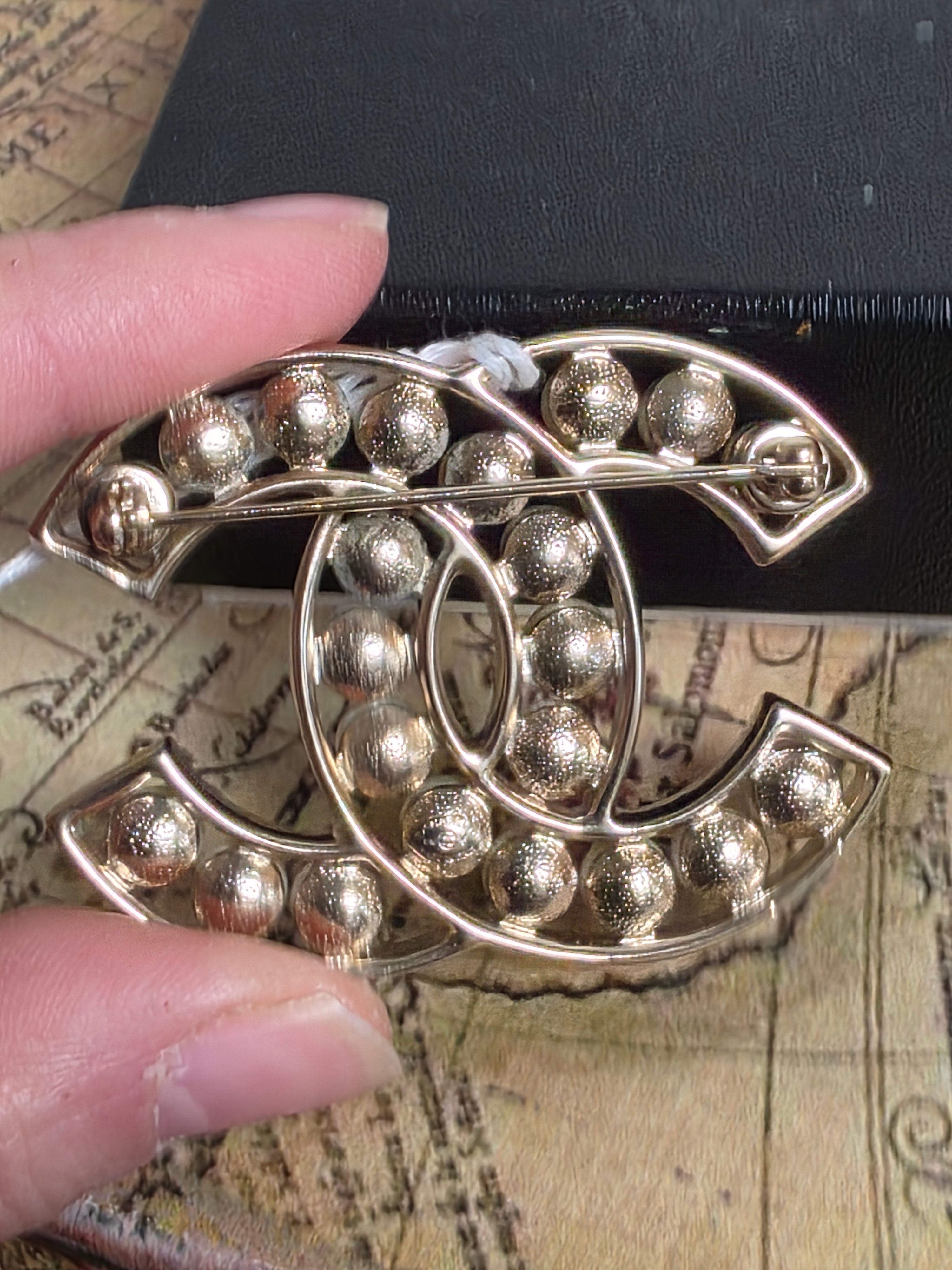 Chanel Pearl CC Brooch