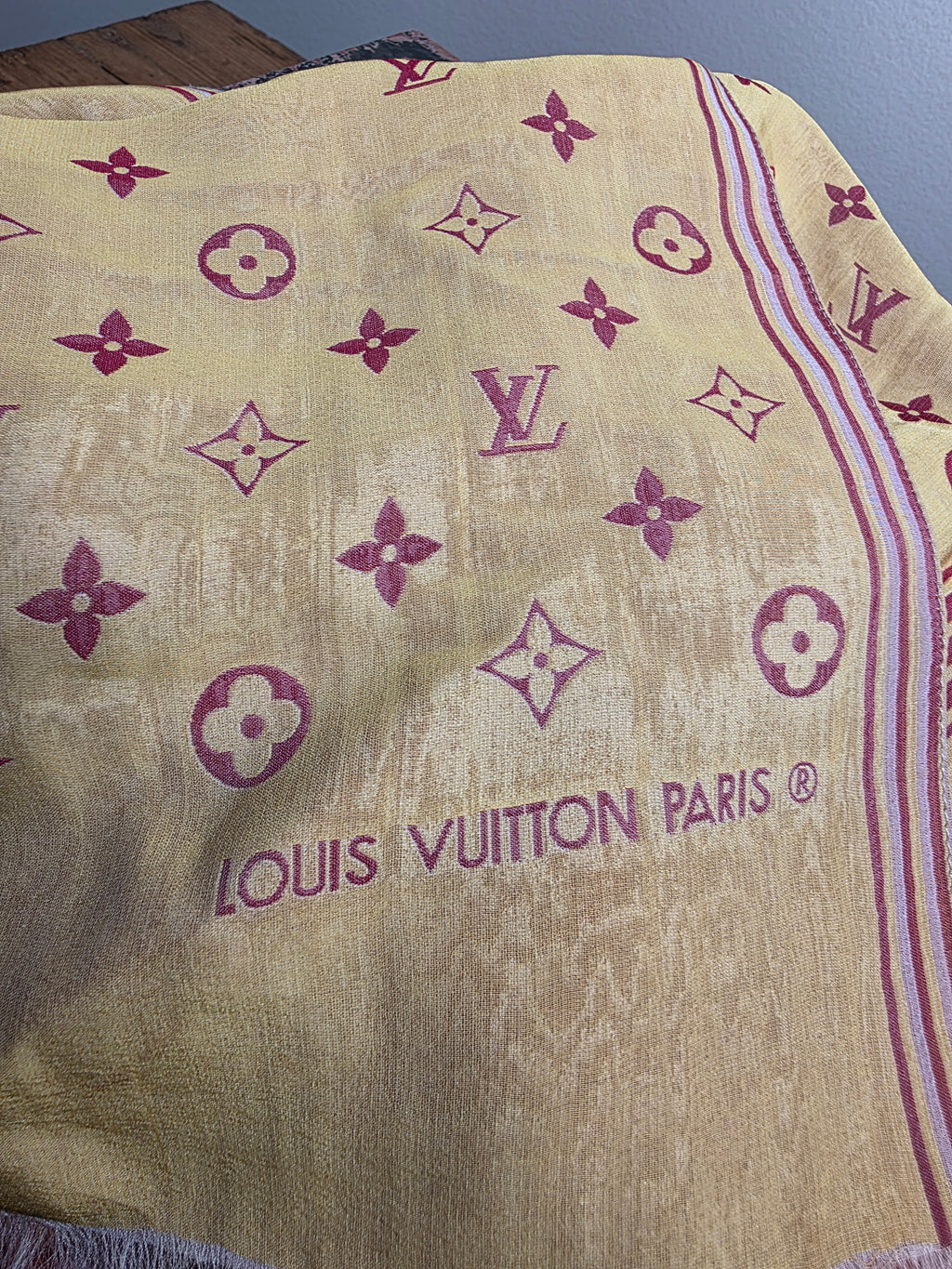 Louis Vuitton Mahina Multicolored Scarf (Orange, Red,Yellow)
