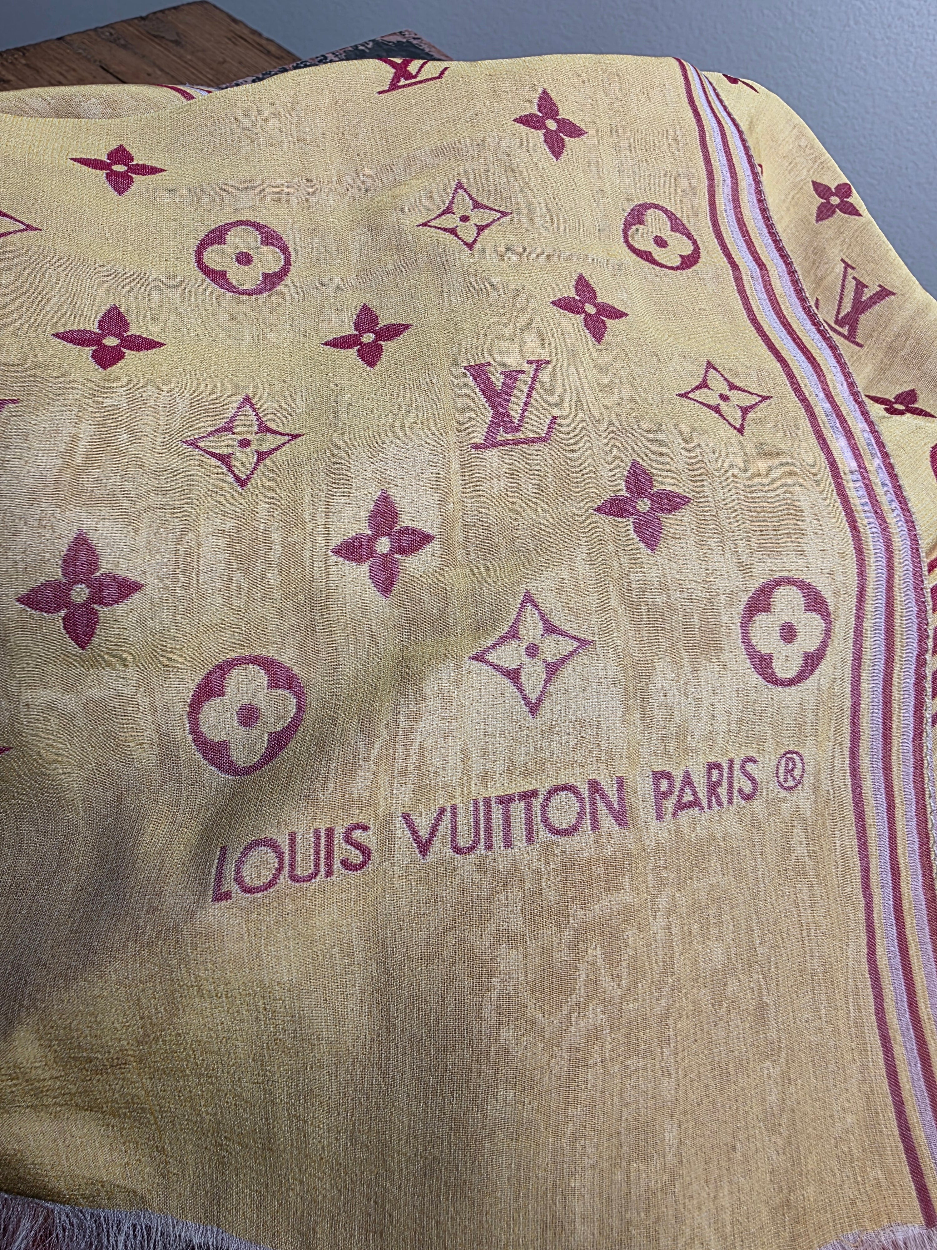 Louis Vuitton Mahina Multicolored Scarf (Orange, Red,Yellow)
