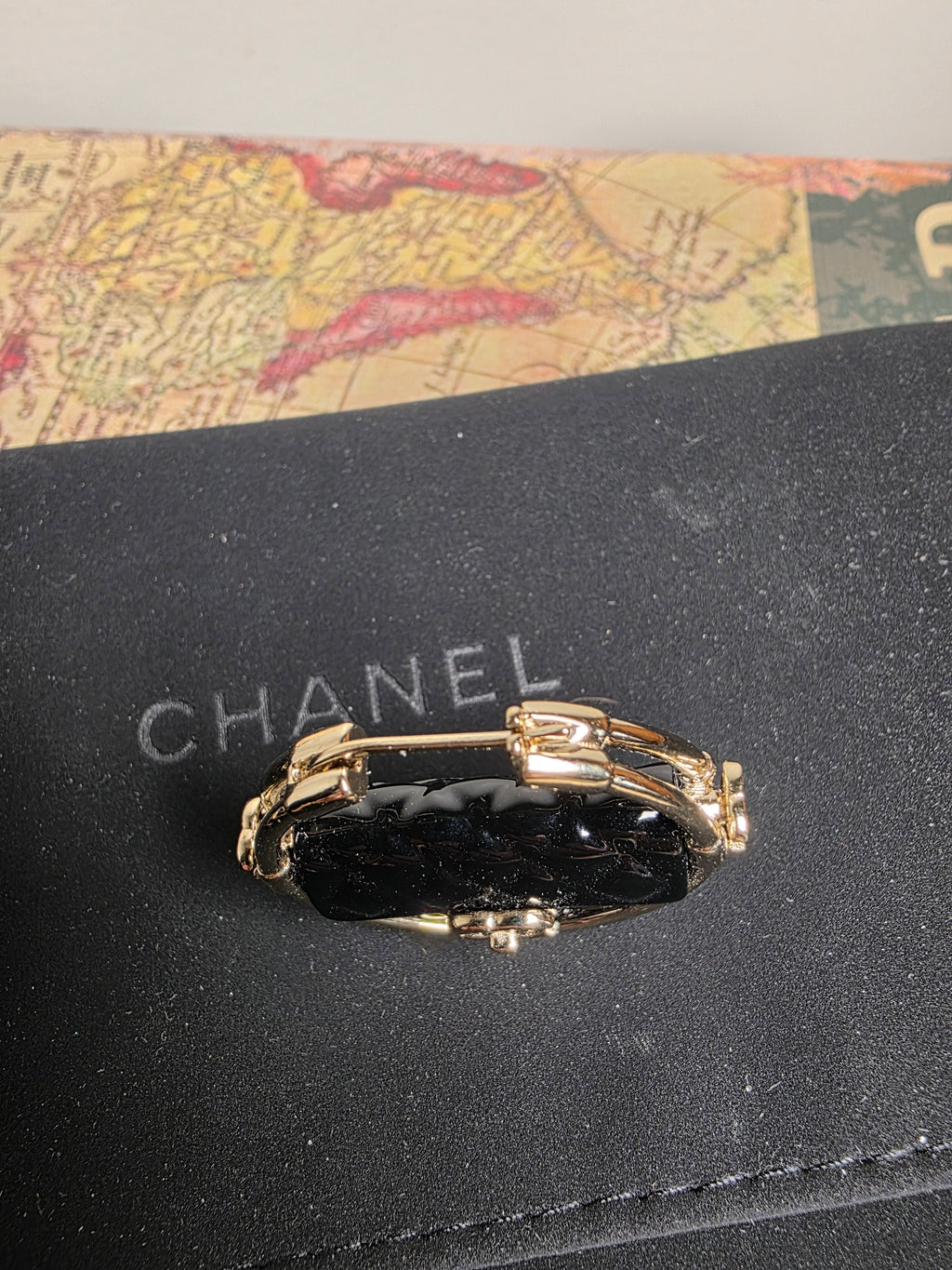 Chanel Resin Flap Bag Hoop Earrings