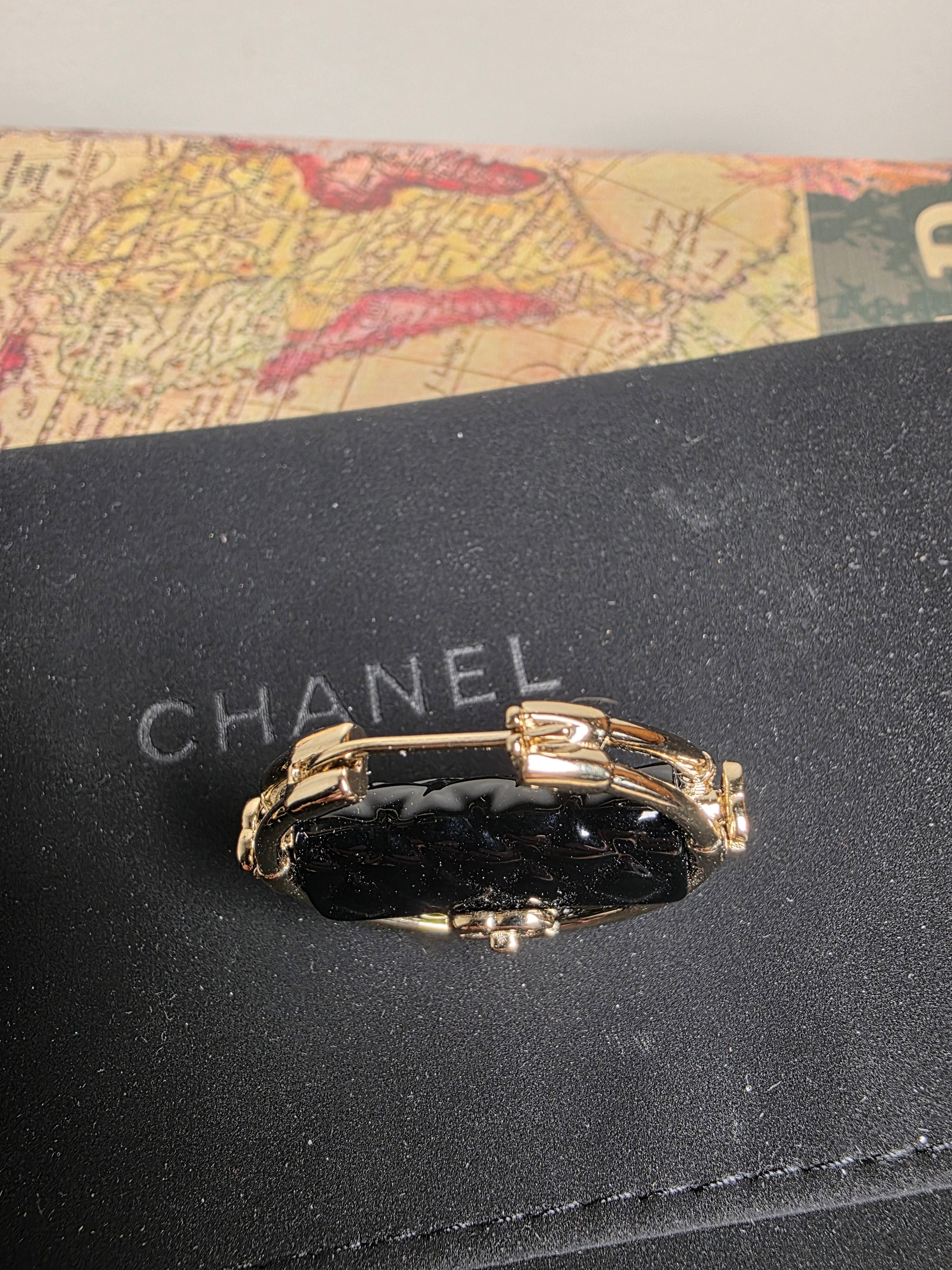 Chanel Resin Flap Bag Hoop Earrings