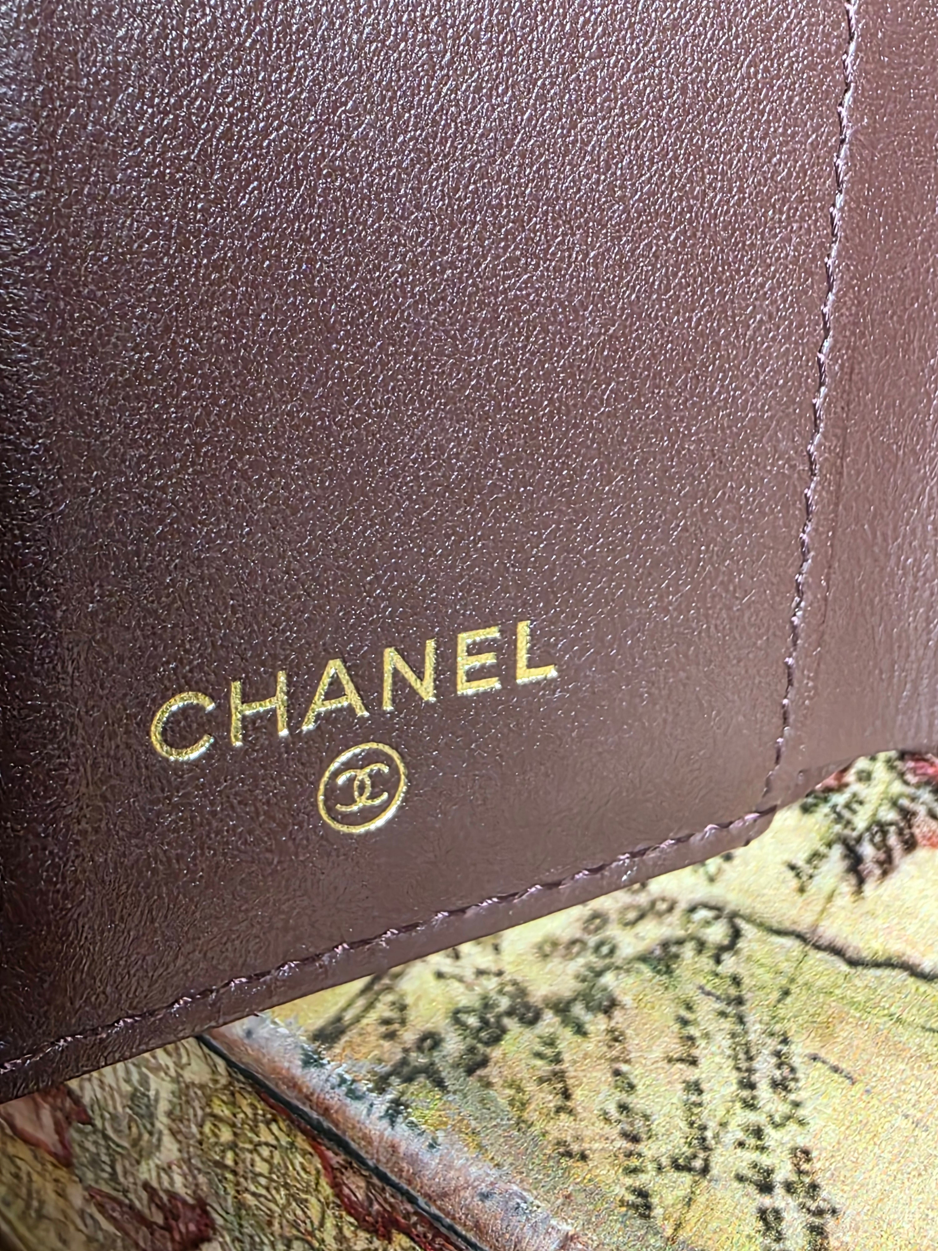 Chanel Black Matelassé 2.55 Compact Flap Wallet